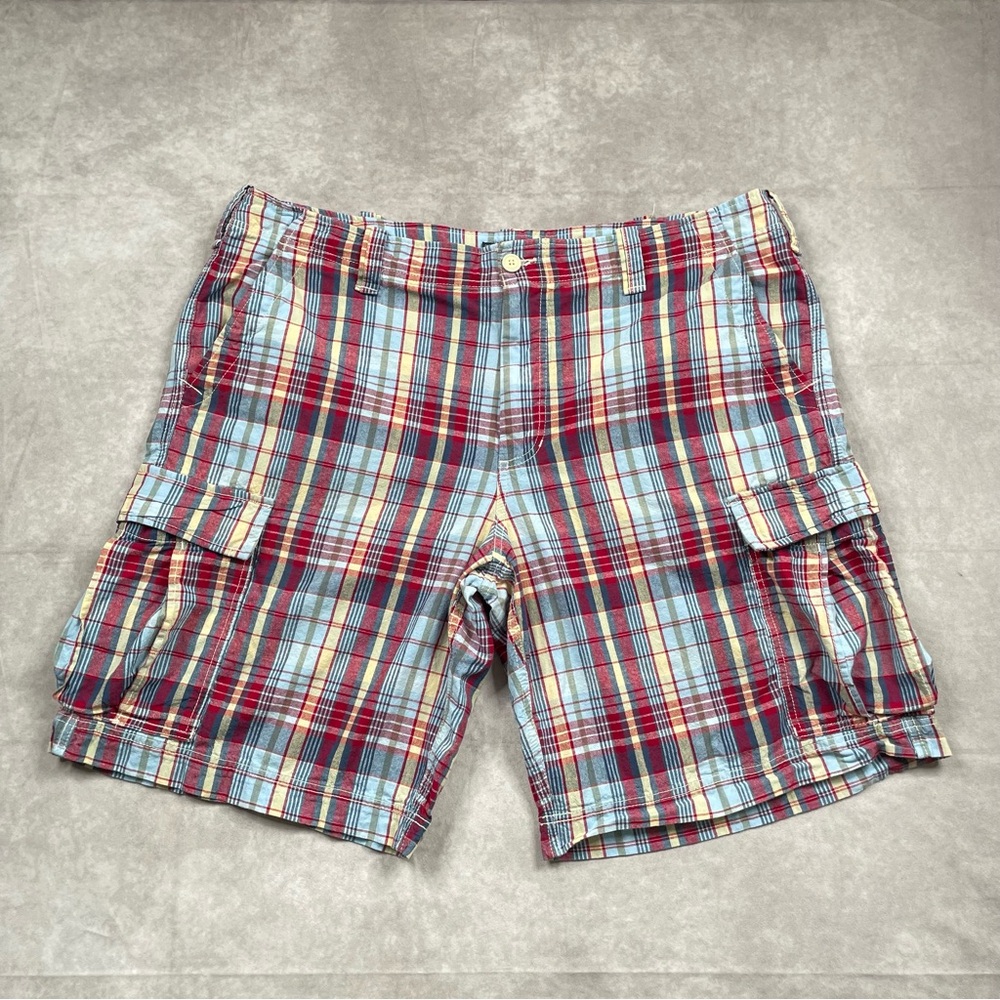 Polo Jeans Company Cargo Shorts Men 42 Plaid Ralph Lauren Baggy Y2K Long Utility